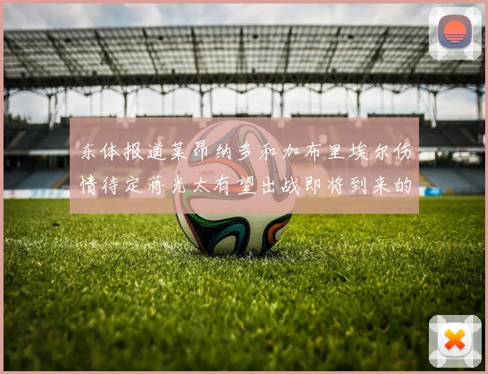 东体报道莱昂纳多和加布里埃尔伤情待定蒋光太有望出战即将到来的比赛